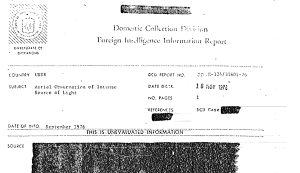 UFO file CIA “Aerial Observation of intence source of lights”