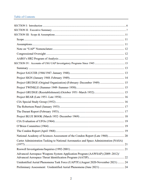 US UAP Report che va contro la Disclosure page 2