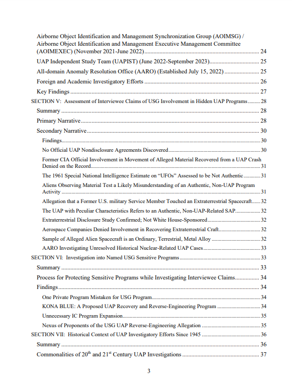 US UAP Report che va contro la Disclosure pag3